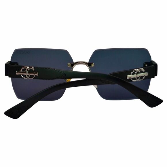 Gucci Women’s Oversized Sunglasses | Gray Lens | Silver & Black | 62-14-145 |New main image 13